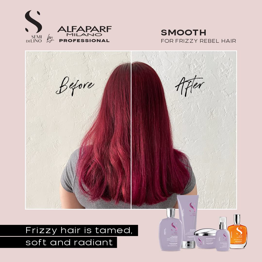 Alfaparf Milano Semi Di Lino Smooth Gift Set - Sulfate-Free Shampoo, Hair Mask & Smoothing Cream for Frizzy Hair