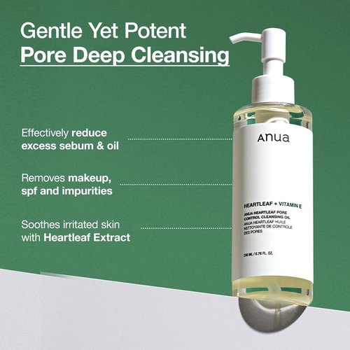 ANUA Double Cleansing Duo - Heartleaf Pore Control Cleansing Oil & Quercetinol Foam | Korean Skincare