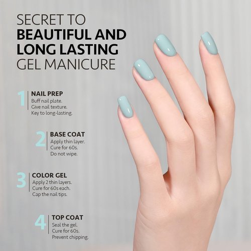 GAOY Blue Gel Nail Polish, 16ml Soak Off Gel Polish, UV Light Cure for Nail Art DIY Manicure at Home, 2001 Cadet Blue