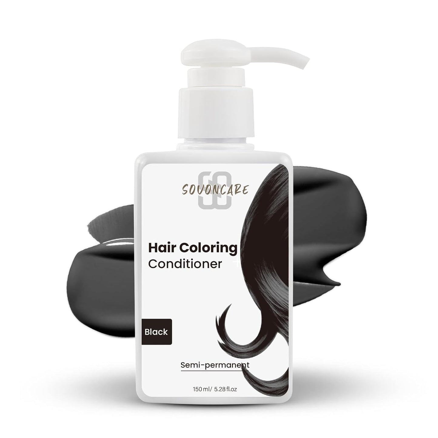 SOVONCARE Black Hair Color Depositing Conditioner Mask - 5.28 OZ | Cruelty-Free Formula