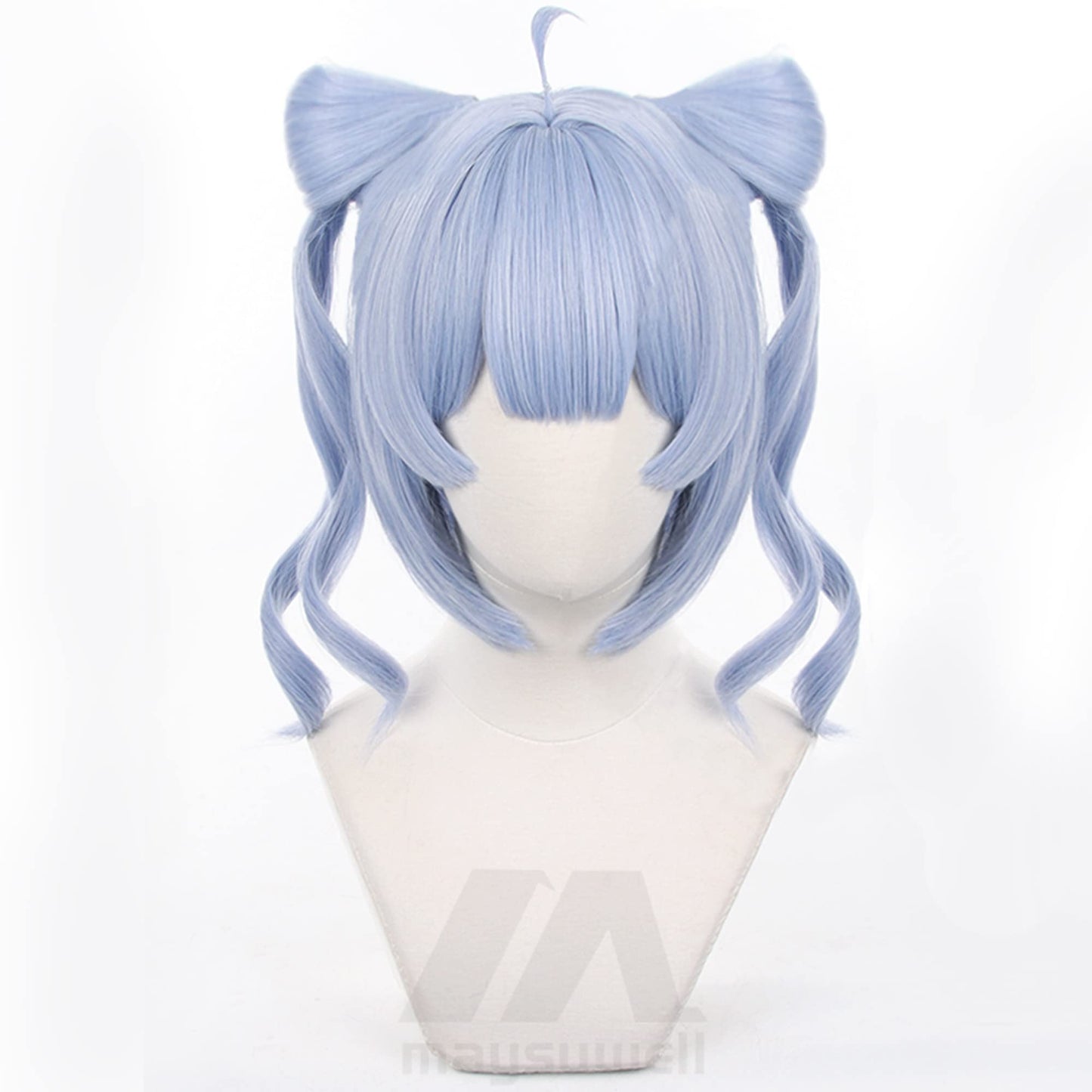 Vtuber Zaion Cosplay Wig with Blue Short Curly Hair Synthetic Fabric for Women with Free Wig Cap for Comic Con, Anime Cosplay Show, Halloween