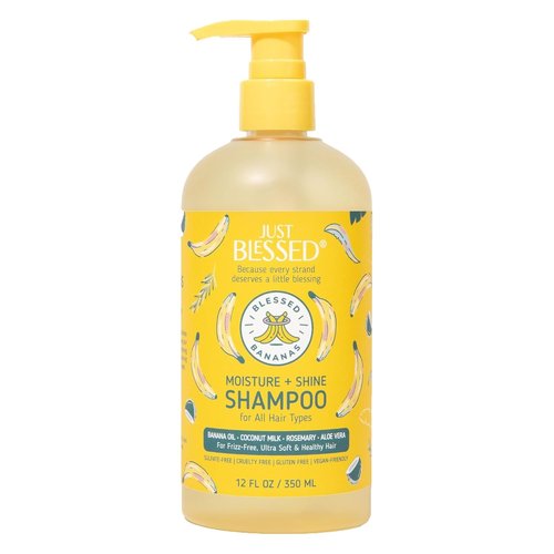 Blessed Bananas Shampoo - Hydrating Formula with Natural Banana Oil & Coconut Milk | Reduces Frizz | 12 oz