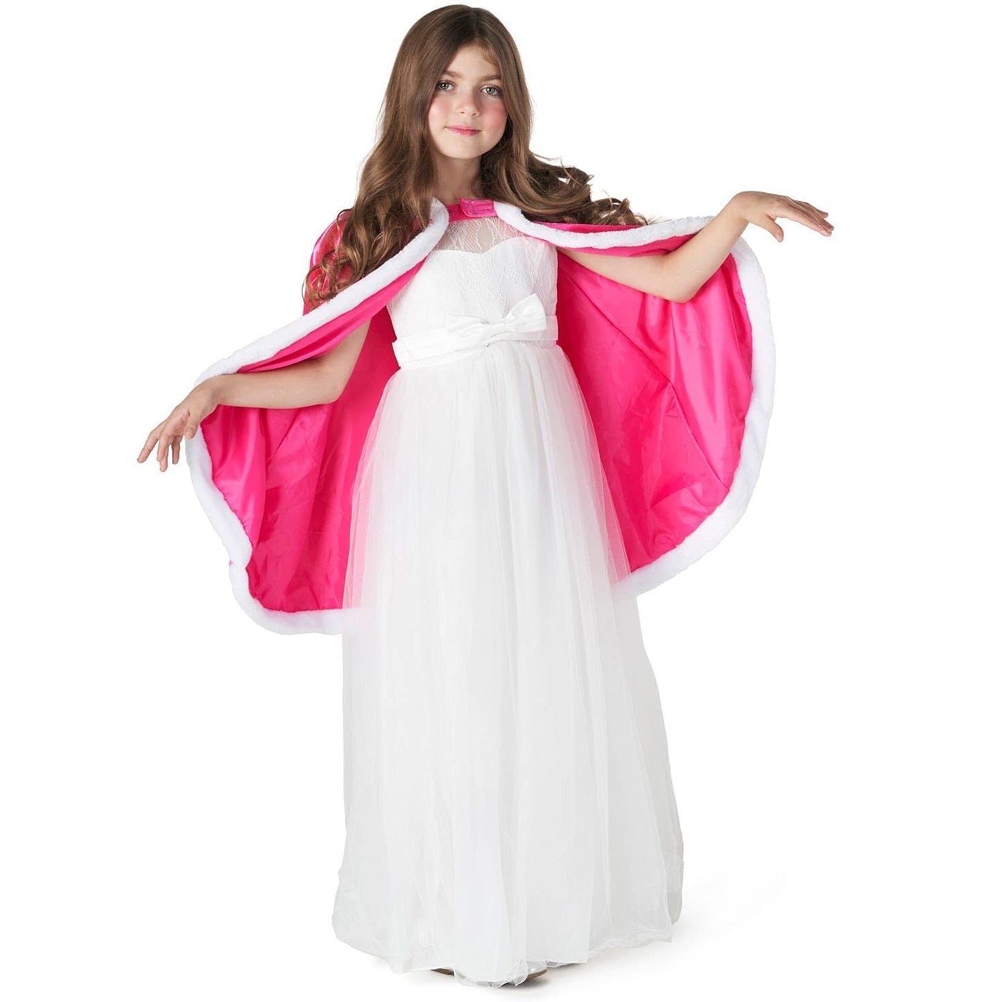 Morph Costumes Girls Pink Cloak Princess Hooded Cape Halloween Outfit For Children Small