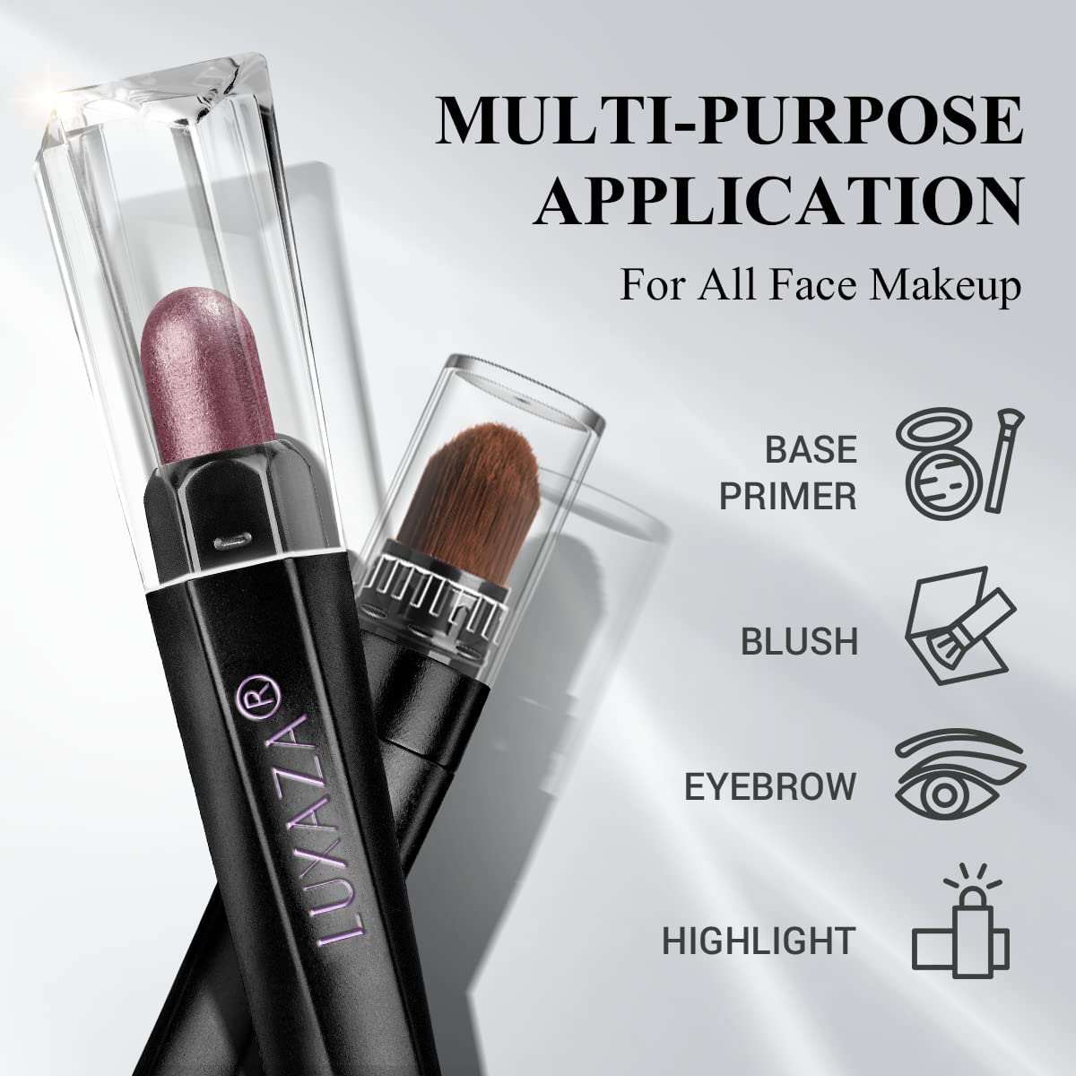 Cream Single Eyeshadow Stick with Blending Brush, Hypoallergenic Eye Shadow Sticks Makeup, Pro Waterproof & Long Lasting Eye Brightener Stick, Eyeshadow Pencil Crayon Shimmer #74