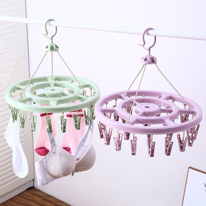 Windproof Clothes Drying Rack with Plastic Clips