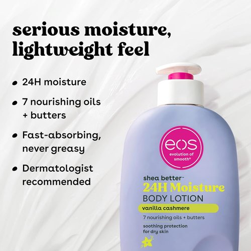 Eos Shea Better Body Lotion & Whipped Body Butter Bundle - Vanilla Cashmere, Deep Hydration for Dry Skin