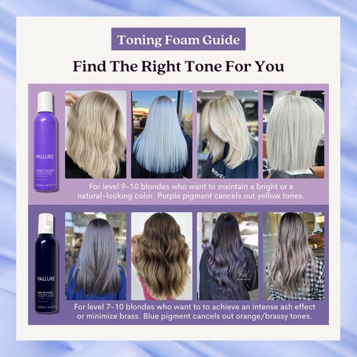Pallure Bright Blonde Hair Toning Foam Conditioner - Reduces Brassiness & Yellow Tones | Vegan, 250 ml