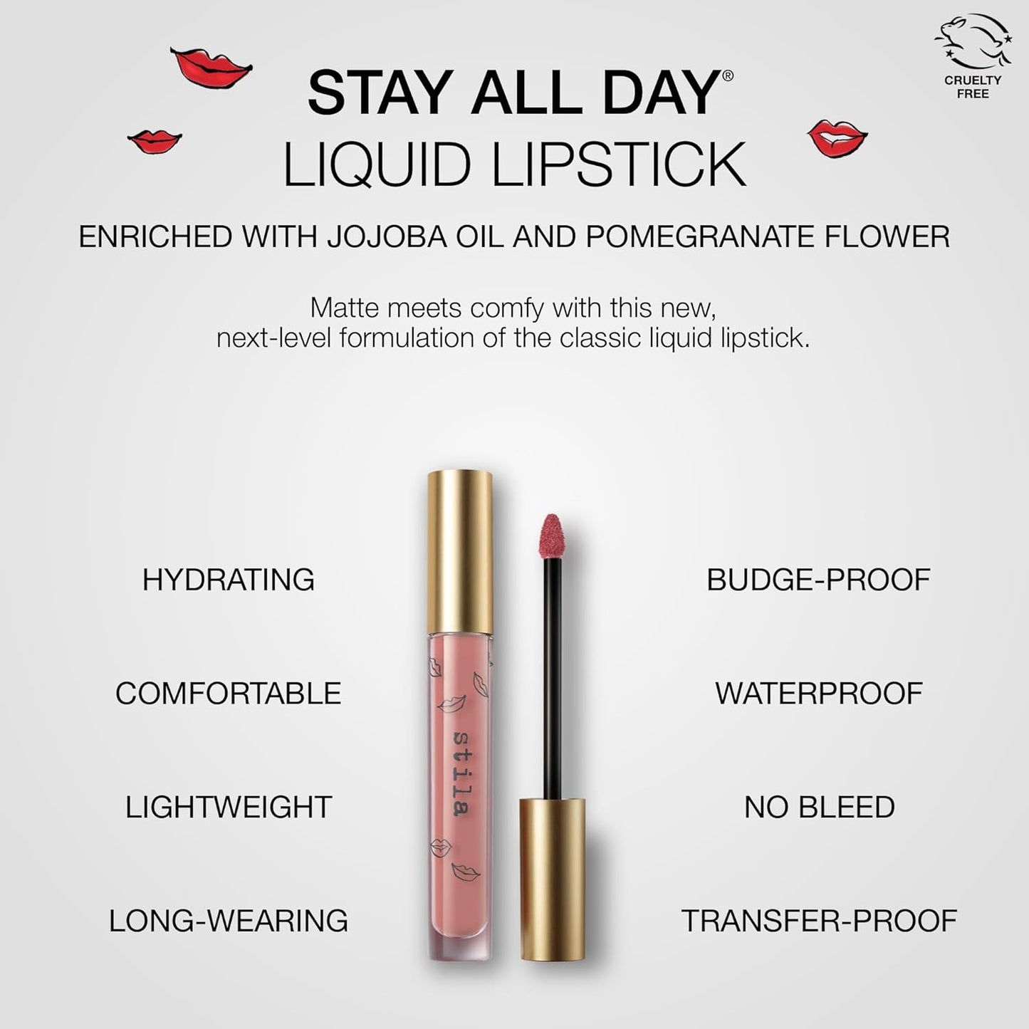 Stila Stay All Day® Liquid Lipstick - Matte Finish | Long-Lasting, Hydrating Formula with Vitamin E & Avocado Oil | 10 Fl. Oz.