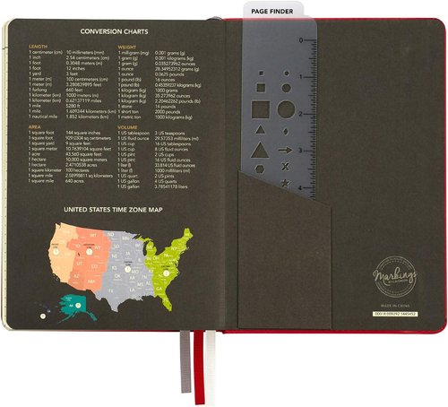 C.R. Gibson Dot Grid Notebook Journal - Red Leatherette Cover, 6" W x 8.5" L, 240 Pages