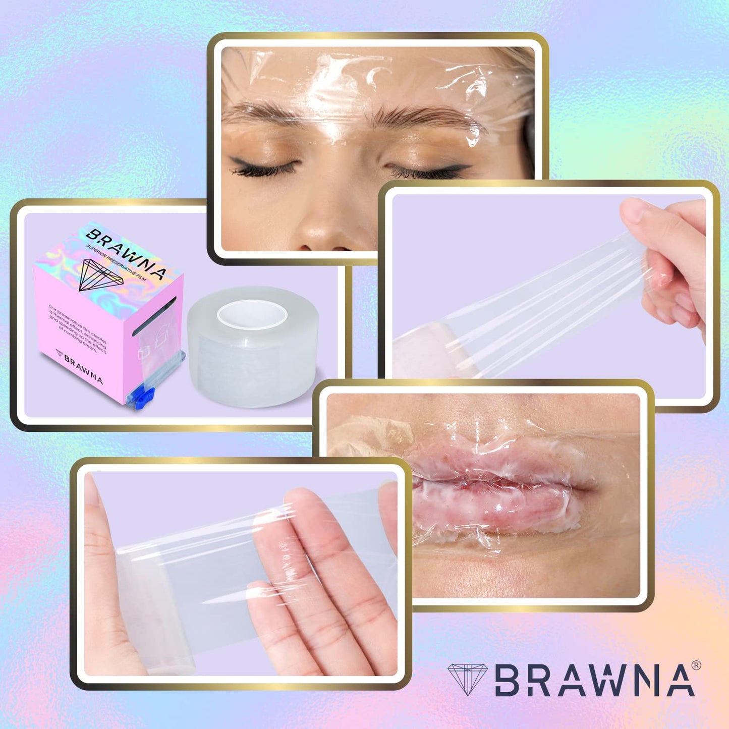 BRAWNA 1300 Ft [ 400 M ] Superior Preservative Film – Microblading Wrap for Lip Blush, Eyebrow Lamination, Tint Kit & Lash Lift – PMU Plastic Wrap & PMU Supplies - Microblading Kit - 1 Pack- Pink Box