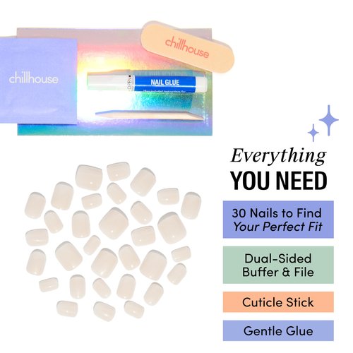 Chillhouse - Chill Tips, Press on Nails Kit - Muddy Waters (Square - Short) - 30 Nail Shapes & Sizes - Up to 2 Weeks of Wear - Customizable - Reusable - Latina Founded, Women Owned - Beauty, Self Care