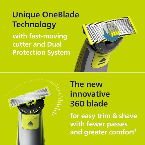 Philips Norelco Electric Beard Trimmer & Groomer - 5-in-1 Adjustable Comb, Black/Lime Green