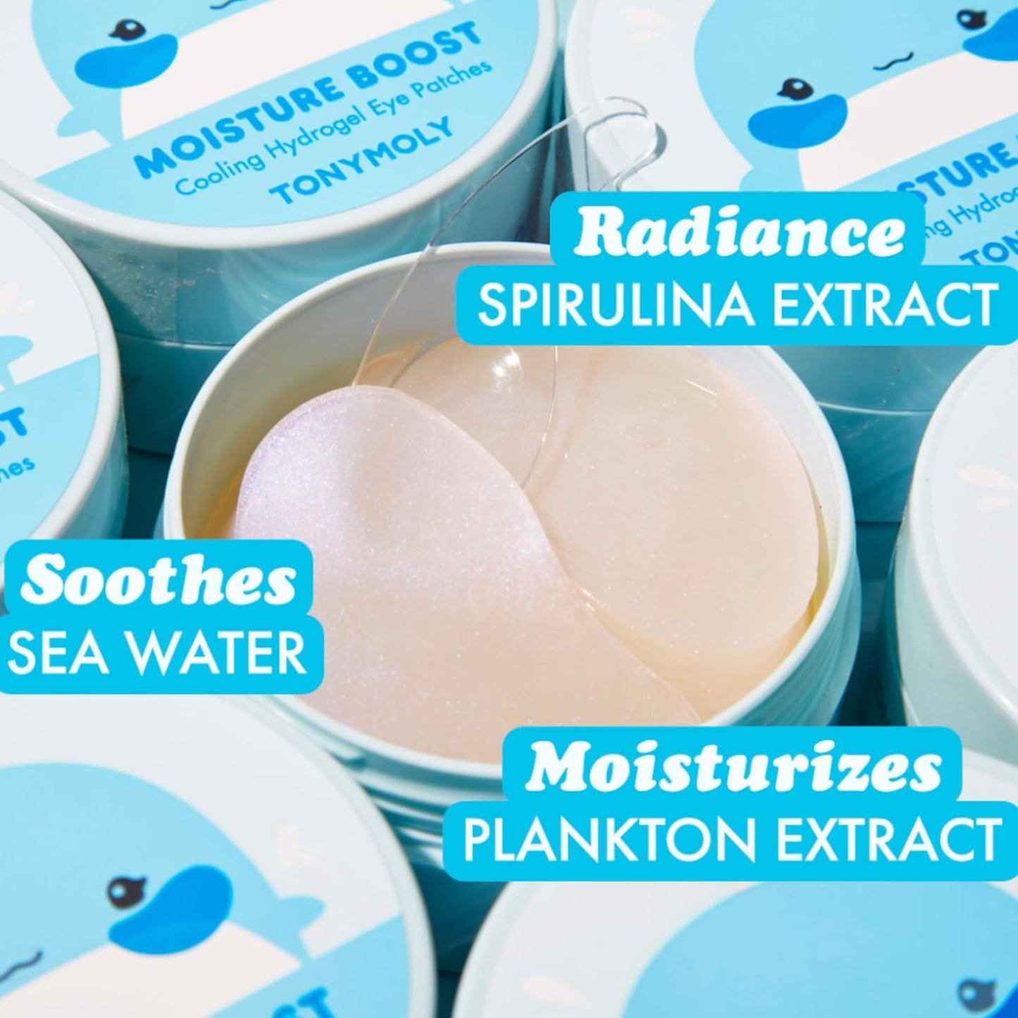 TONYMOLY Cooling Hydrogel Under Eye Patches - Moisture Boost Treatment with Retinol & Collagen | 30 Pairs