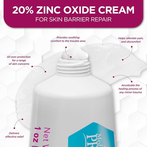 MED PRIDE Zinc Oxide Ointment 20% - High-Potency Skin Protectant for Diaper Rash & Wound Healing | 1oz