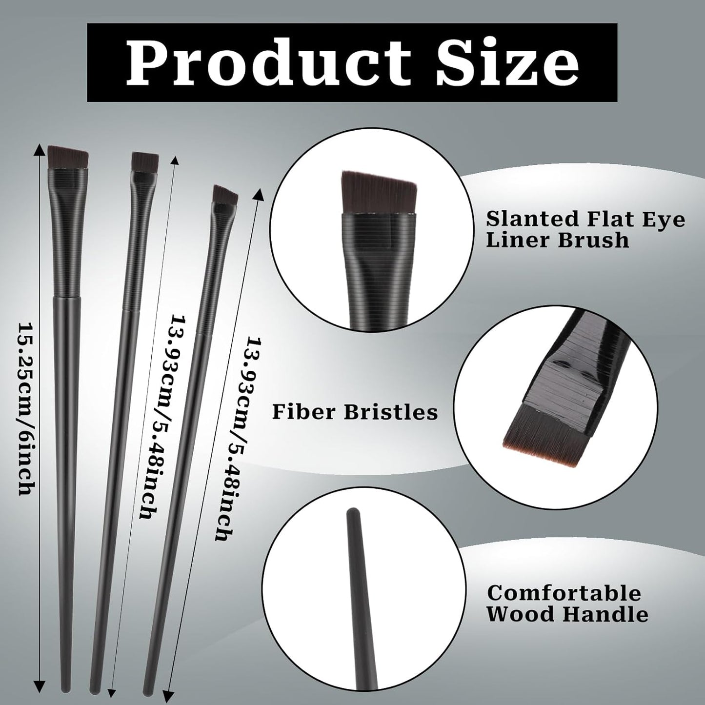 Skiennix 12 Pack Angled Eyeliner Brush Set - Ultra Thin Eyebrow Brushes for Precise Eye Makeup