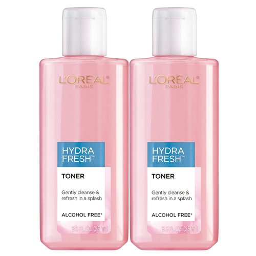 L'Oreal Paris HydraFresh Toner - Pro-Vitamin B5 Formula for Smoother, Brighter Skin | 2 Count