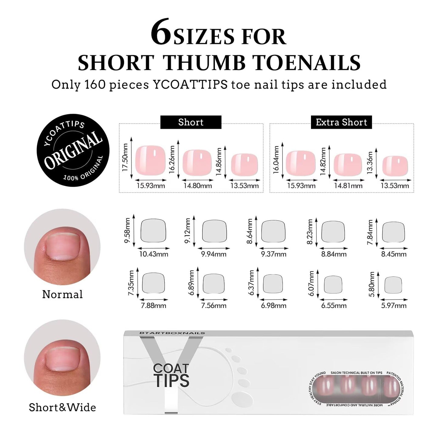 BTArtboxnails YCOATTIPS Pink Chrome Press On Toenails - Glossy Toe Nail Press Ons Short, Pink Glazed Fake Toe Nails, Soak Off Soft Gel Toe Nail Extensions