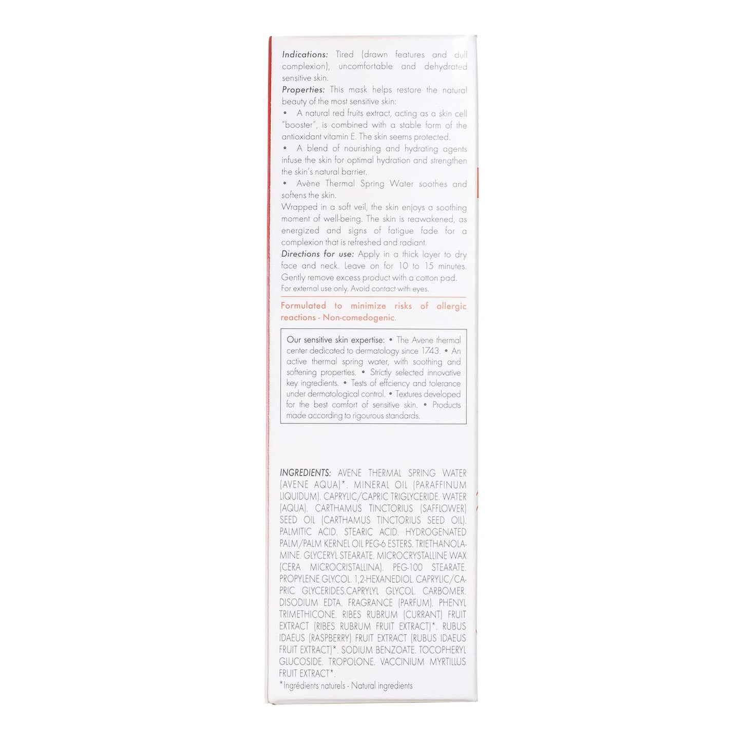 Avène Soothing Radiance Mask - Deep Hydration for All Skin Types | Non-Comedogenic 1.6 Oz