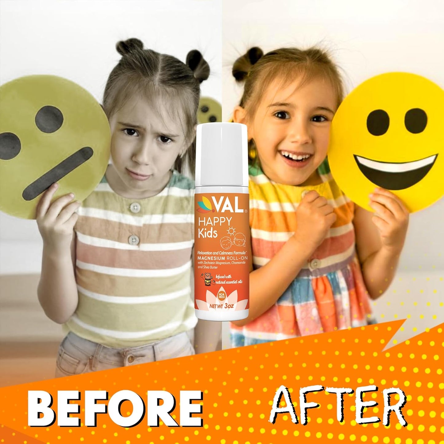 VAL Magnesium Roll-On for Kids - Gentle Zechstein Magnesium Chloride for Relaxation & Calm | 3oz