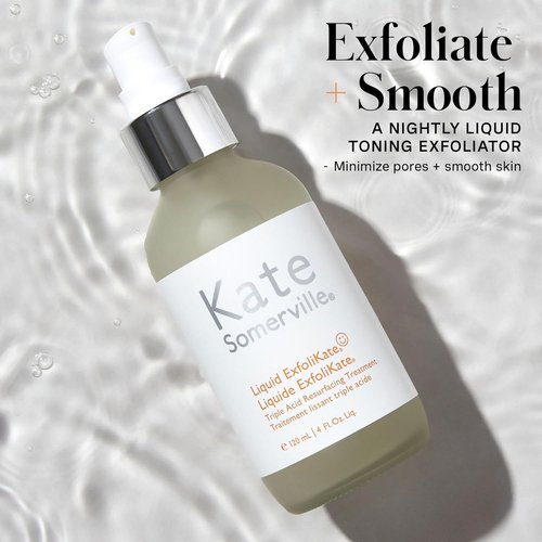 Kate Somerville Liquid ExfoliKate - Triple Acid Resurfacing Treatment | AHA Overnight Facial Exfoliator, 4 Fl Oz