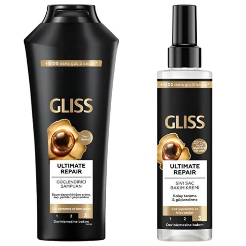 Gliss Ultimate Repair Shampoo and Conditioner Spray 6.76 fl oz 2pc set