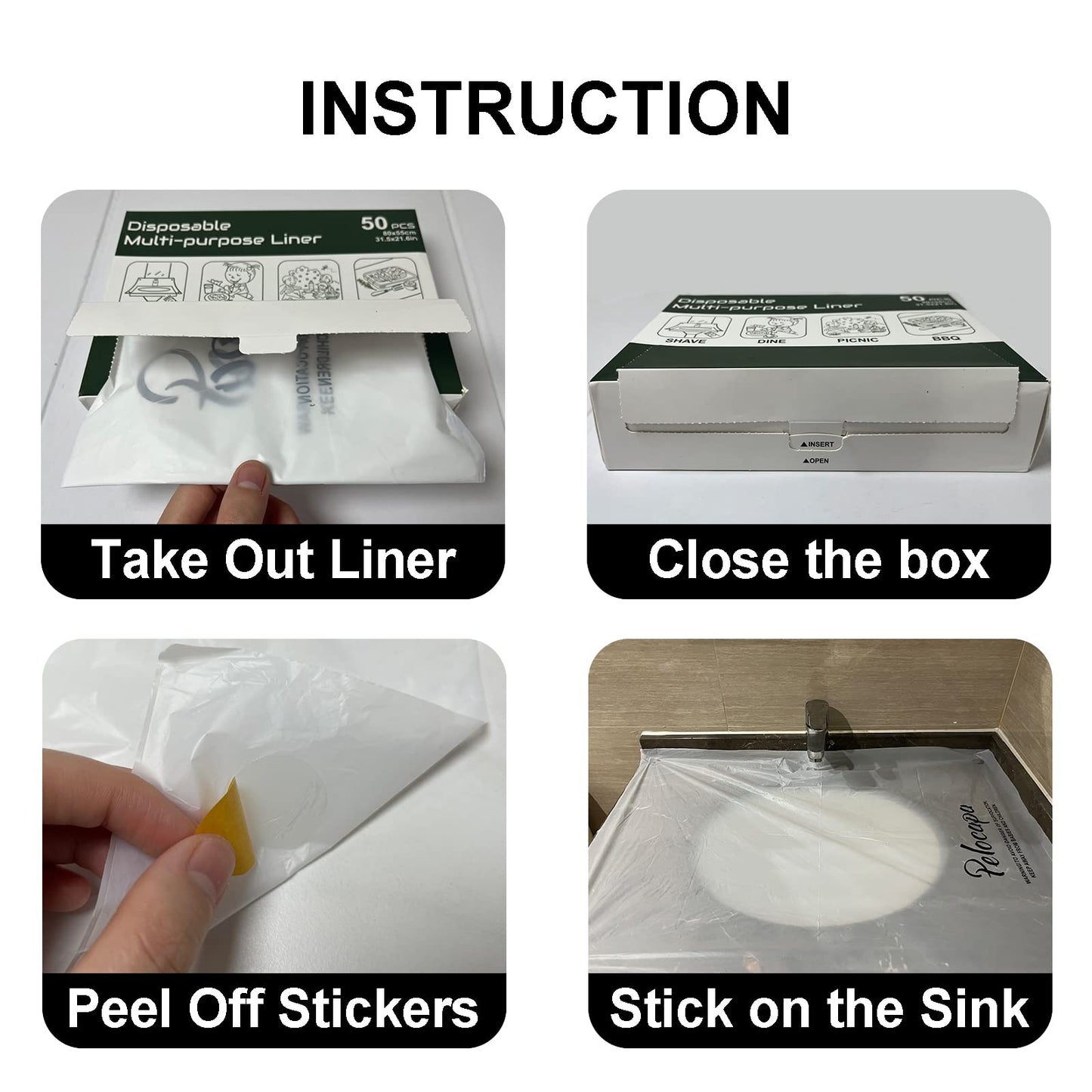 Pelocapa Disposable Hair Beard Catchers, Disposable Sink Liners for Trimming, 20 Pcs Large Sink Covers for Beard Grooming