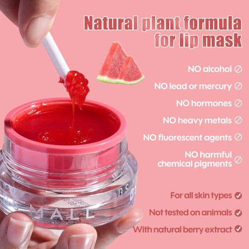 BS-MALL Watermelon Lip Balm Butter - Hydrating Overnight Mask for Soft, Kissable Lips | 20g