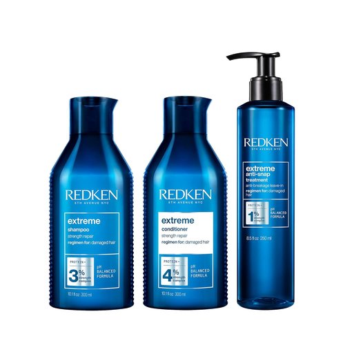 Redken Extreme Shampoo & Conditioner Set | Anti-Snap Leave-In Treatment for Damaged Hair - Repairs Breakage & Strengthens
