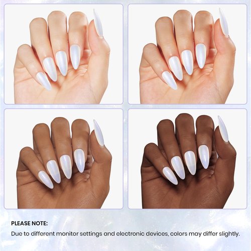 Beetles Pearl Gel Nail Polish, 1 Pcs 15ml Pearl White Glitter Blue Gel Polish Soak Off Shimmer Nail Art Crystal Snowflakes Manicure Salon Diy Home Uv Nail Art Designm