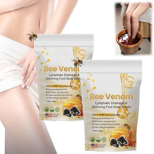 Revivafoot Bee Venom Foot Soak, Revivafoot Bee Venom Lymphatic Drainage, Bee Venom Lymphatic Foot Soak Beads for All Ages (2Pcs)