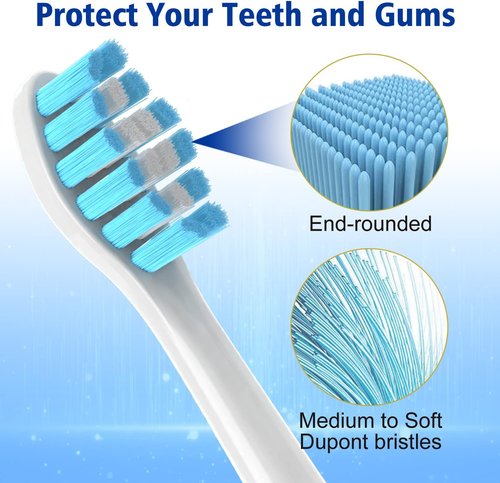 OralClass Replacement Toothbrush Heads - Medium Soft Electric Brush Heads for Philips Sonicare | 8 Pack