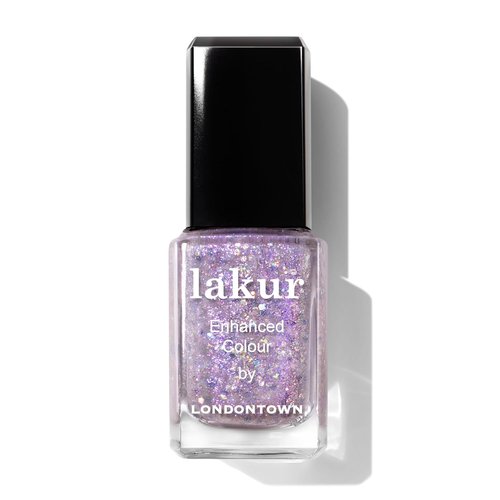 LONDONTOWN Lakur Nail Polish - Chip-Resistant & Non-Toxic Formula | Shimmery Holographic Purple, Grape Fizz, .40 fl oz