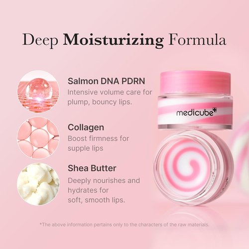 Medicube PDRN Lip Sleeping Mask Glow Balm - Salmon PDRN, Collagen & Shea Butter for Softer Lips | 0.35 oz.