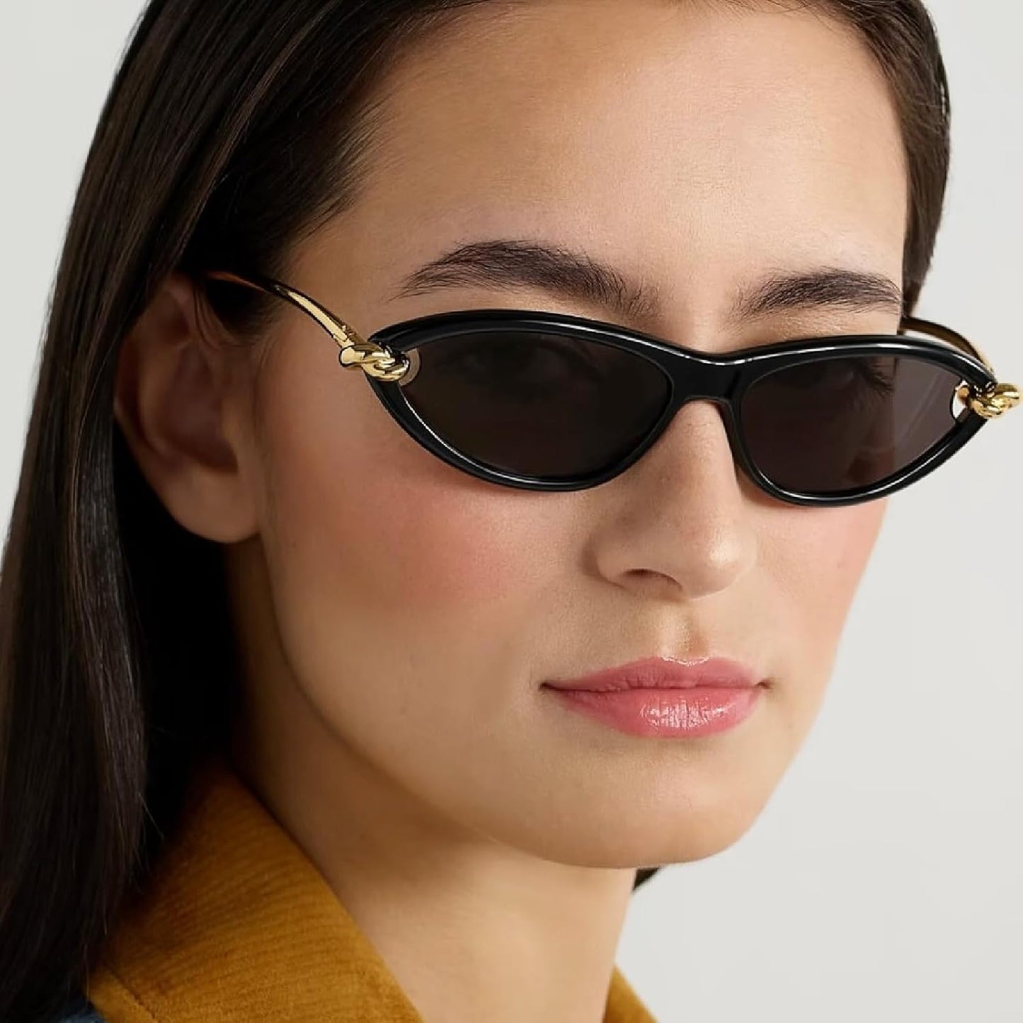 Skiennix Retro Oval Sunglasses - Fashion Cat Eye 90s Sunnies for Women & Men | Slim, Lightweight, UV Protection