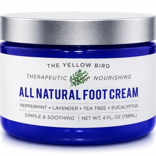 All Natural Foot Cream for Dry Cracked Feet & Heels – USA Made Callus Repair Balm with Organic Ingredients – Moisturizing Athlete’s Foot Relief with Peppermint, Tea Tree, Lavender, & Eucalyptus