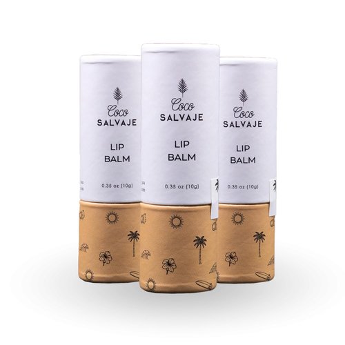 Natural Hydrating Lip Balm | Vegan Lip Care Treatment & Moisturizer for Dry & Cracked Lips with Beeswax & Coconut Oil | Organic Lip Chap Set for Women, Men & Kids | 3 Pack (0.35 oz ea.)