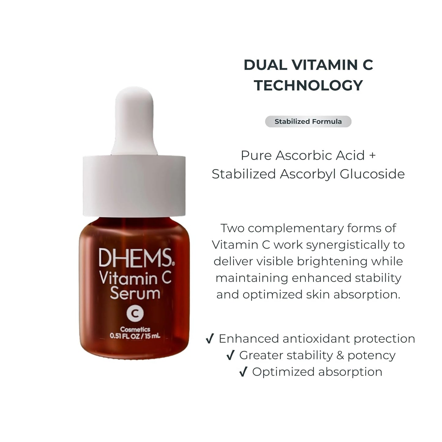 Skiennix Vitamin C Serum - Brightening Antioxidant Formula with Ginkgo Biloba for Dull Skin | 15ml