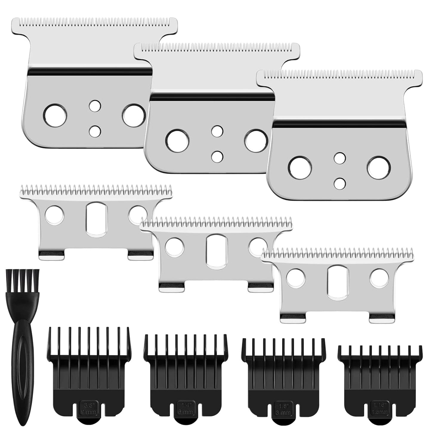 Andis T Blade Replacement - 3 Pack Compatible With Andis T Outliners & GTX Trimmer | Silver & Carbon Steel
