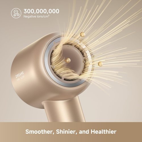 Dreame Glory Mix High-Speed Hair Dryer - Dual Voltage, 3 Magnetic Nozzles, Perfume Infusion, Gold
