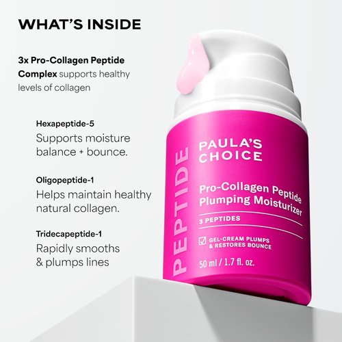 Paula's Choice Pro-Collagen Peptide Face Moisturizer - Lightweight Gel Cream for Deep Hydration | 1.7 Fl Oz