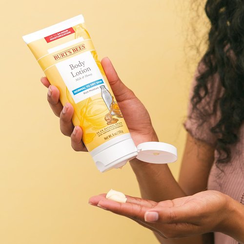 Burt's Bees Body Lotion - Nourishing Milk & Honey Formula for Normal to Dry Skin | 6 Oz