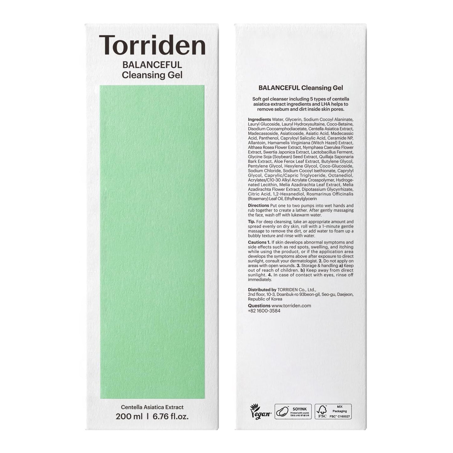 Torriden BALANCEFUL Cleansing Gel - Low pH Gentle Facial Cleanser | Soothes & Hydrates | 200ml (6.76 fl. oz.)