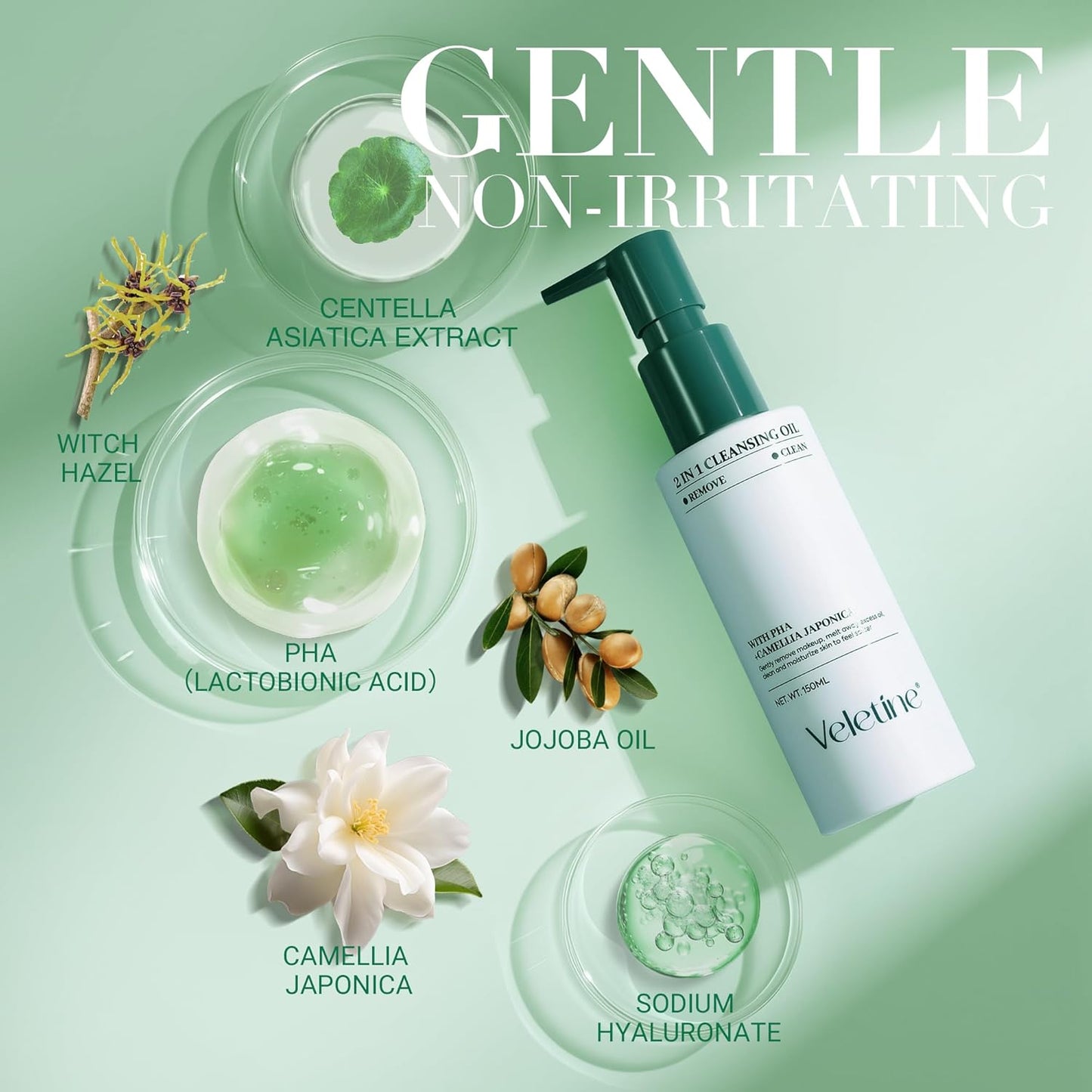Skiennix 2-in-1 Makeup Remover Cleansing Oil - Lightweight & Deep Cleansing with Centella & Camellia, 150ml