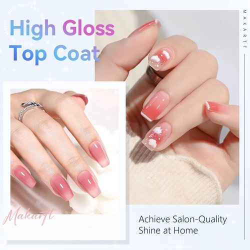 Makartt Gel Top Coat - No Wipe High Gloss Nail Polish | Long-Lasting 10ML Clear Soak Off for Salon Quality Home Use