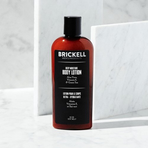 Brickell Men's Deep Moisture Body Lotion - Natural & Organic Hydration for Dry Skin | 8 Ounce, Unscented