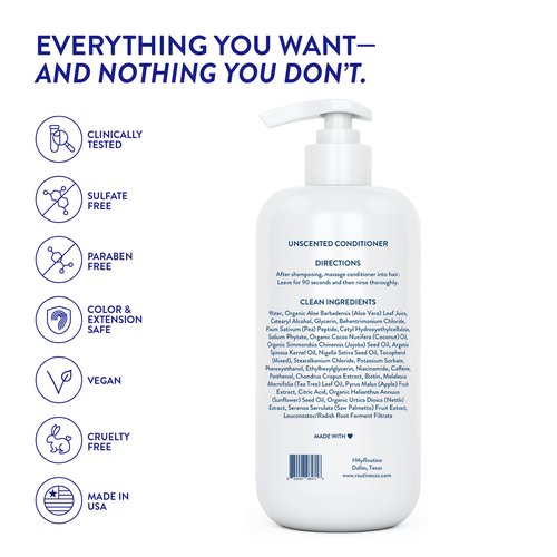 Routine Wellness Anti-Thinning Deep Conditioner for Thinning Hair to Reduce Breakage - CLINICALLY TESTED Formula with DHT Blockers Saw Palmetto, Nettle Oil - Unscented Conditioner