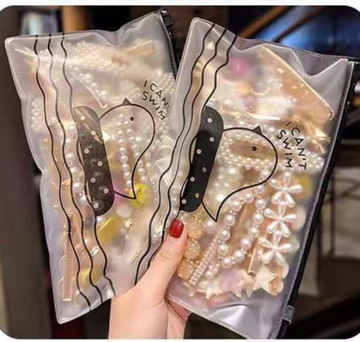 Etoleko Fashion Hair Clips Set, New Pearls and Acrylic Resin Hair Clips, Handmade Hair Barrettes,Glitter Crystal Geometric Hairpin, Elegant Gold Hair Accessories, Gifts for Women Girls Ladies Headw