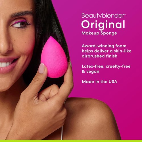 Beautyblender® Original Pink Makeup Sponge - Super-Soft Foam for Flawless Blending | Reusable & Vegan
