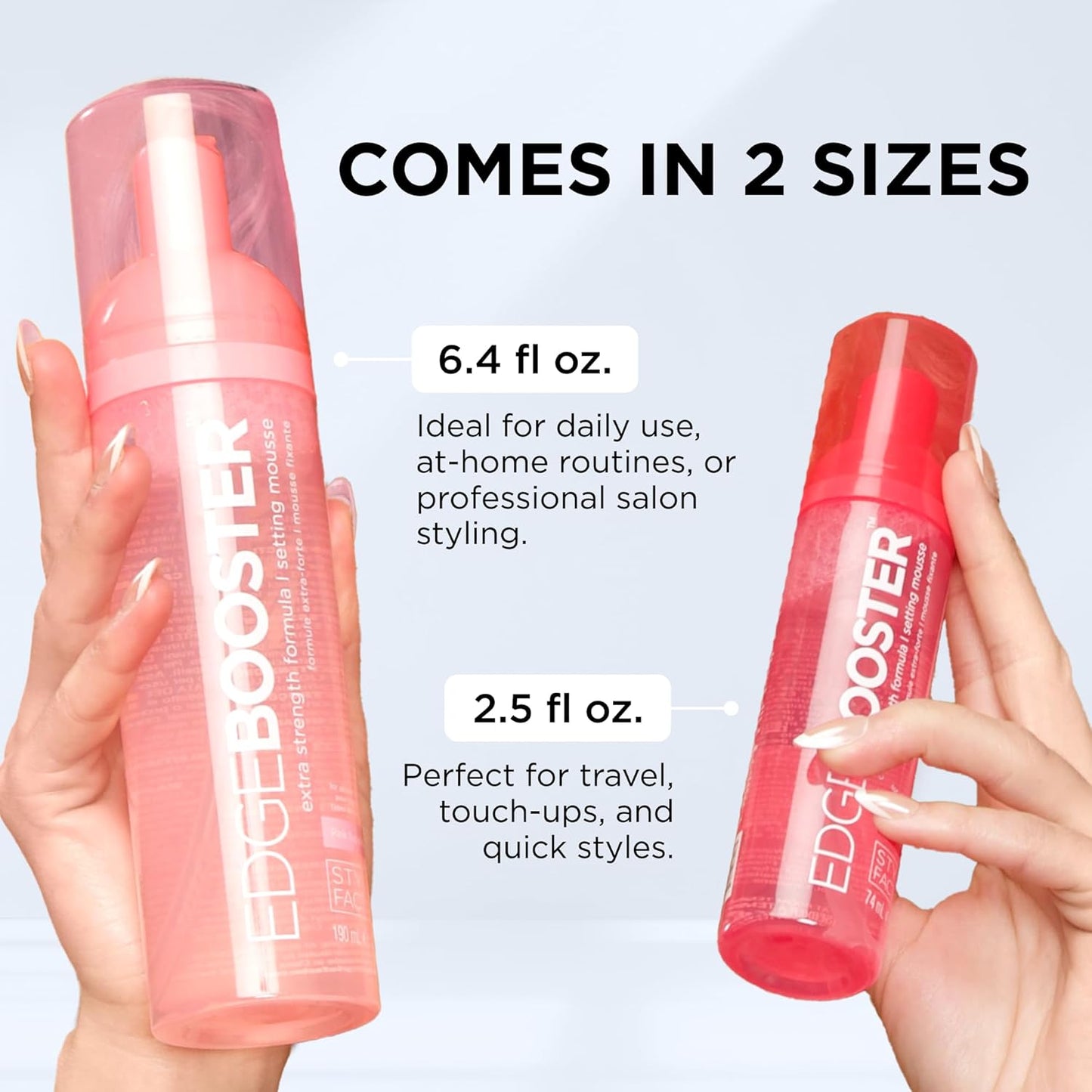 Style Factor EDGE BOOSTER Extra Strength Mousse - Frizz Control & Volume - 2.5oz Morganite for Curly Hair