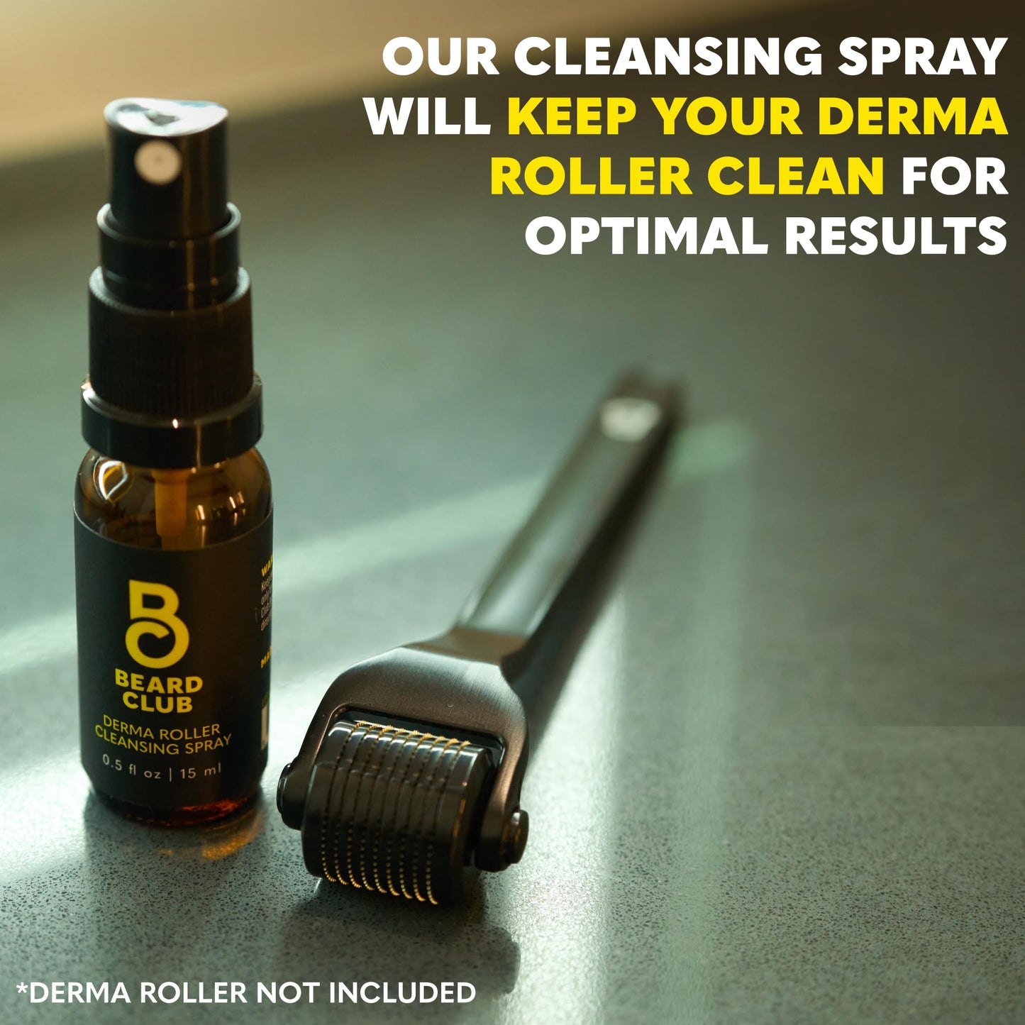 The Beard Club Derma Roller Cleansing Spray - Clean and Prolong Derma Roller Life - 0.5oz